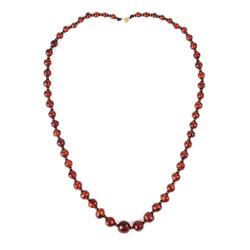 AN AMBER NECKLACE