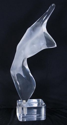 Figurative Nude Sculpture in Lucite by Michael Shacham