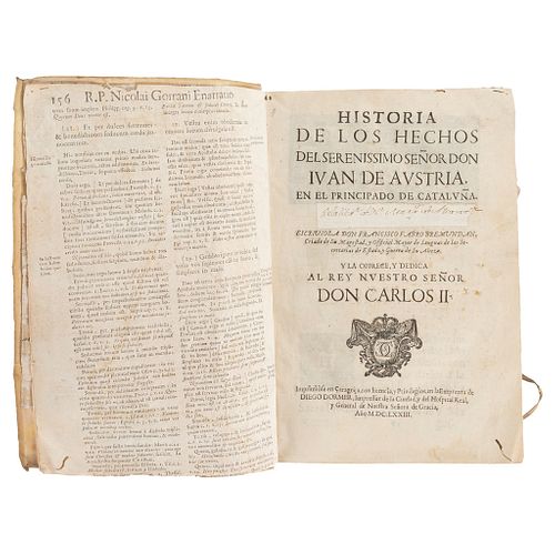 FRANCISCO FABRO BREMUNDAN HISTORIA DE LOS HECHOS DEL SERENISSIMO SEÑOR DON IVÁN DE AUSTRIA... ZARAGOZA, 1673. | FRANCISCO FABRO BREMUNDAN HISTORIA DE 
