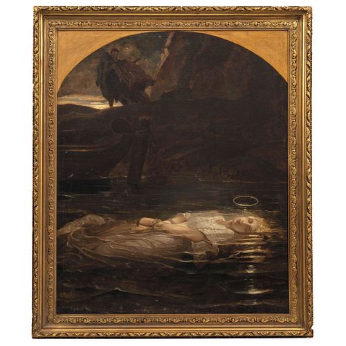 MANUEL OCARANZA MICHOACÁN 1841-CIUDAD DE MÉXICO 1882 LA JOVEN MÁRTIR (A LA MANERA DE PAUL DELAROCHE, 1855) Óleo sobre tela 91x74 cm | MANUEL OCARANZA 
