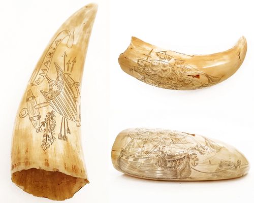 Maria Ship Scrimshaw, A Whale tooth Scrollwork