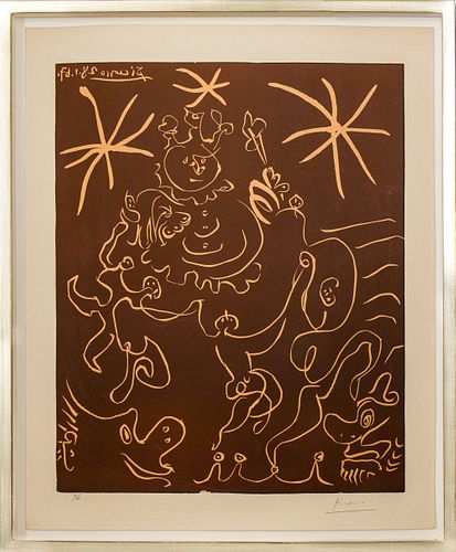 Pablo Picasso "Carnaval" Linoleum Cut, 1967