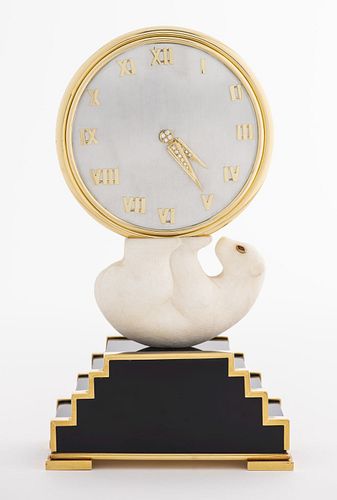 Rare Gem Set Gold Clock, Vacheron Constantin