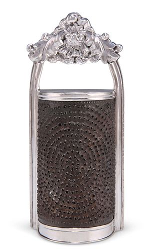 A LARGE WILLIAM IV SILVER TABLE NUTMEG GRATER,?by?Charles Reily & George St