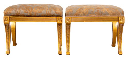Neoclassical Style Giltwood Stools, Pair