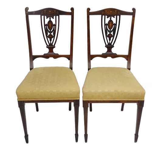 Two Edwardian Inlaid Chairs