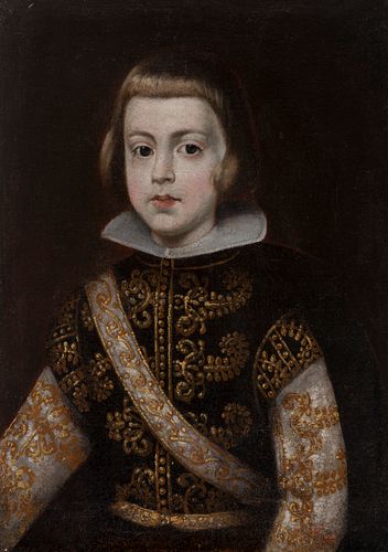 Velázquez Circle; Formerly attributed to the master Don DIEGO DE VELÁZQUEZ (Seville, 1599 - Madrid, 1660). 
"Prince Baltasar Carlos". 
Oil on canvas. 