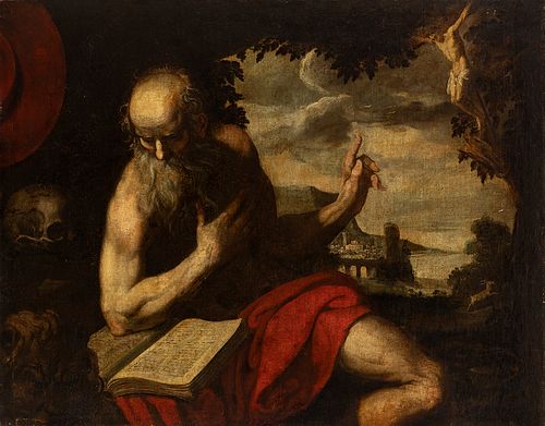Spanish school; 17th century.
"San Jeronimo Penitent".
Oil on canvas. Antique relined.