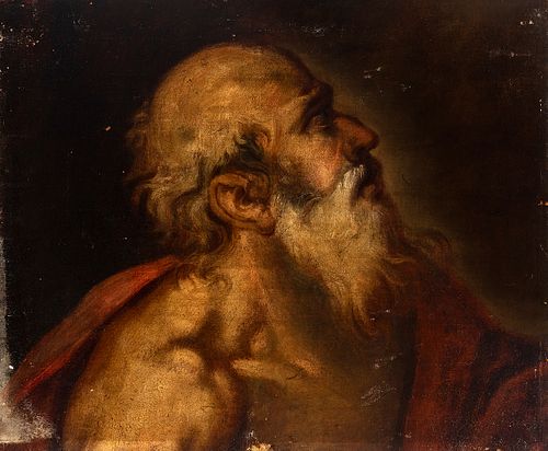 Spanish school; second half of the 17th century.
"Saint Jerome".
Oil on canvas. Relined.
