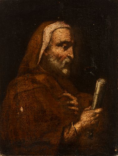 Spanish school; 17th century.
"Philosopher or prophet".
Oil on canvas. Relined.