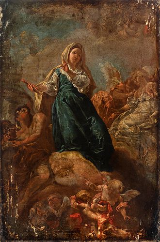 Attributed to CORRADO GIAQUINTO (Italy, 1703 - 1765/66).
"Santa Maria of the Head."
Oil on canvas. Relined.