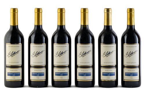 Six Elderton bottles, vintage 1999.
Elderton Wines.
Category: Cabernet Sauvignon red wine. Nurioopta, Barossa Valley (Australia).
Level: A.
750 ml.