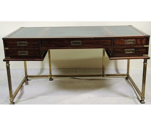CAMPAIGN STYLE LEATHER TOP DESK BY SLIGH