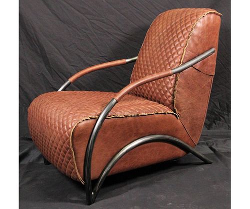 DAVITA QUILTED LEATHER CLUB CHAIR
