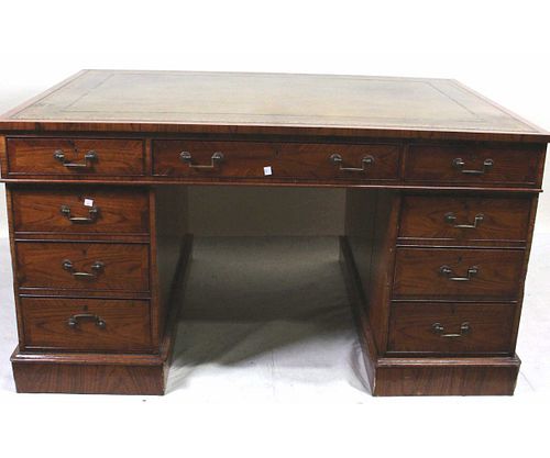 19th C. ENGLISH CHIPPENDALE STYLE PARTNERS DESK