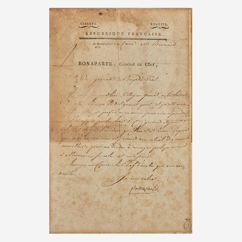 [Autographs & Manuscripts] Bonaparte, Napoleon Letter, signed