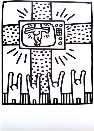 Keith Haring - TV Crucifix (from Lucio Amelio Suite)