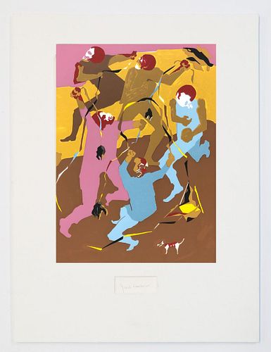 Jacob Lawrence  - Hiroshima VI with signature attached