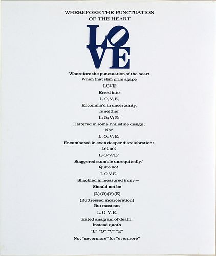 Robert Indiana - Wherefore the Punctuation of the Heart