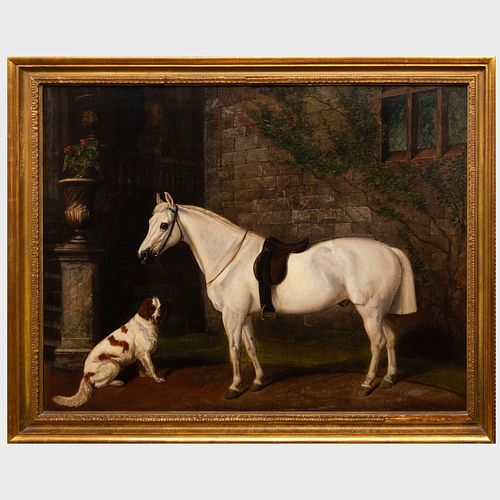 E. J. Keeling (active 1856-1873): Horse and Spaniel