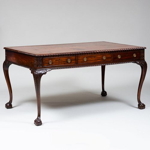 George III Mahogany Double-Sided Writing Table, Probably Irish