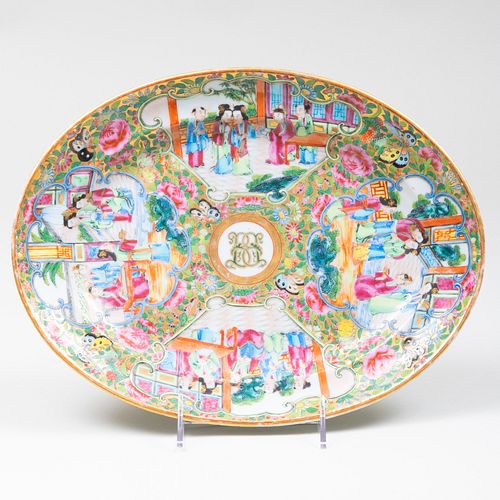 Chinese Export Mandarin Palette Porcelain Platter