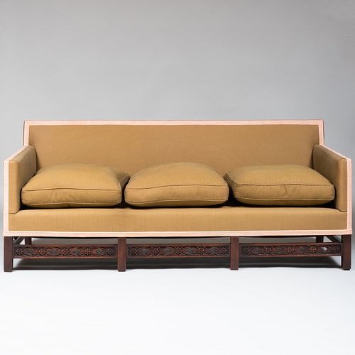 Edwardian Carved Mahogany Sofa