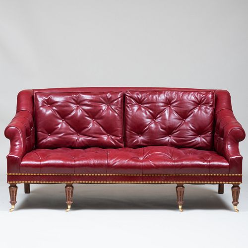 Tufted Leather Sofa, in the George III Taste