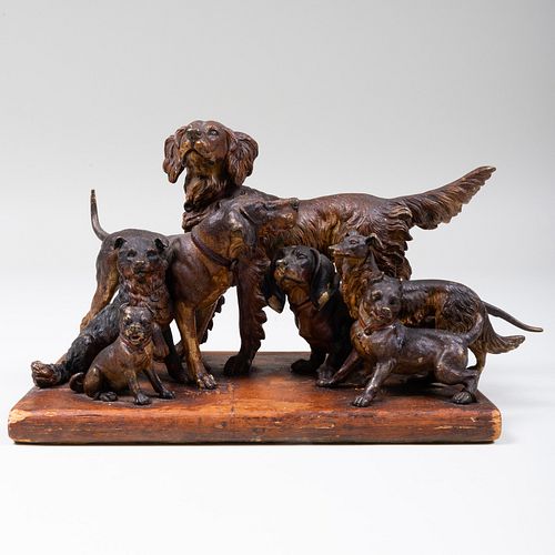 Continental Cold Painted Bronze Dog Group