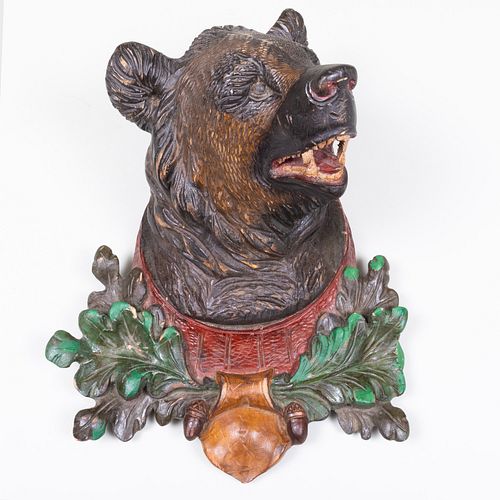 Black Forest Polychromed Bear Trophy 