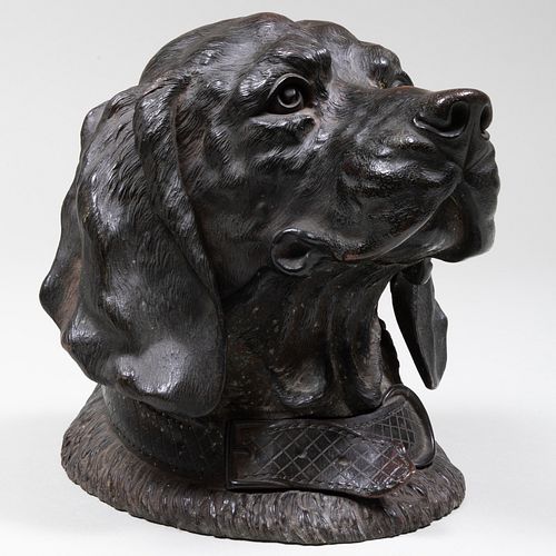 Bronze Dog Form Inkstand
