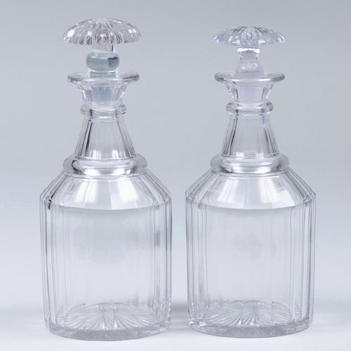 Pair of Antique Anglo-Irish Glass Decanters