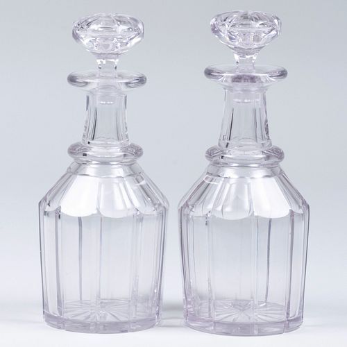 Pair of Anglo-Irish Cut Glass Decanters
