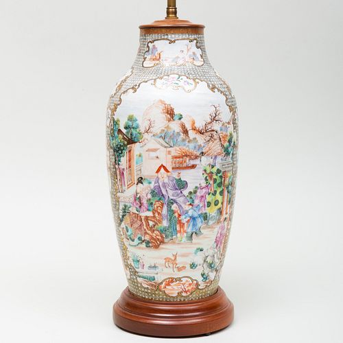 Chinese Export Vase Mounted as a Lamp