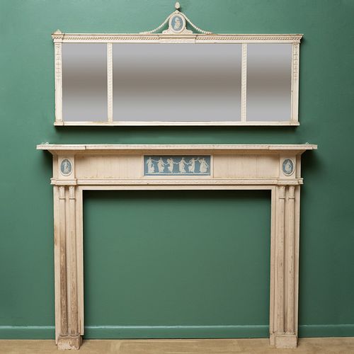 George III Style White Painted and Jasparware Mantelpiece