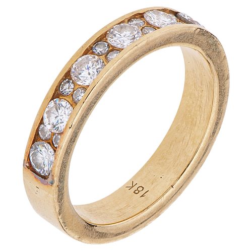MEDIA CHURUMBELA CON DIAMANTES EN ORO AMARILLO DE 18K con diamantes corte brillante ~0.58 ct Peso: 5.0 g. Talla: 5 ¾ | HALF ETERNITY RING WITH DIAMOND