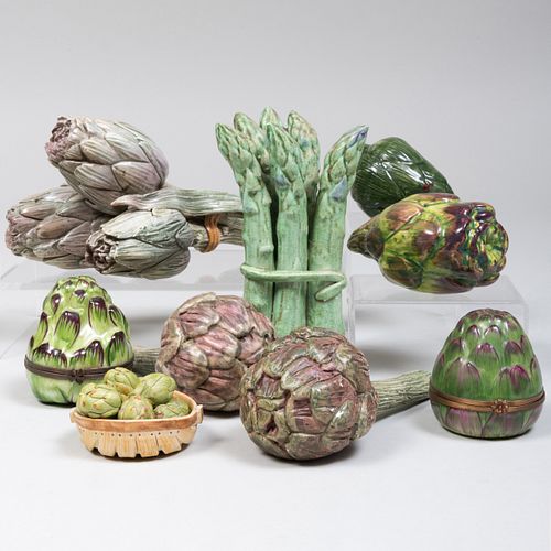 Group of Eight Artichoke Form Table Articles