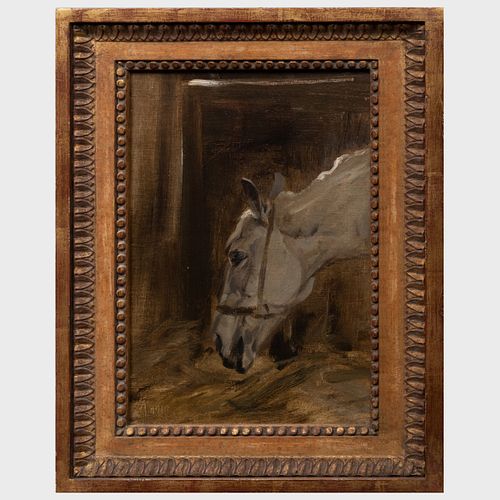 Robert L. Alexander (1840-1923): Head Study of a Grey Horse