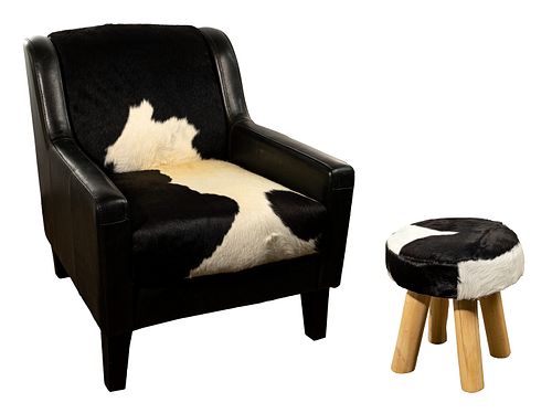 Cowhide Chair and Ottoman