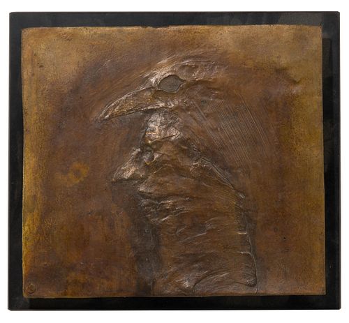 Robert Ernst Marx (American, 1925-2020) 'Man and Bird' Bronze Relief