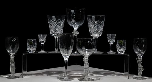Lalique and Waterford Crystal Stemware Assortment
