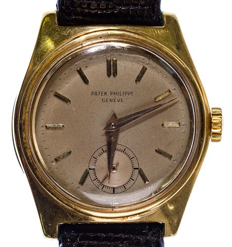 Patek Phillipe 18k Yellow Gold Case 'Caltrava' Wrist Watch