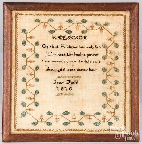 Needlework sampler verse, dated 1816