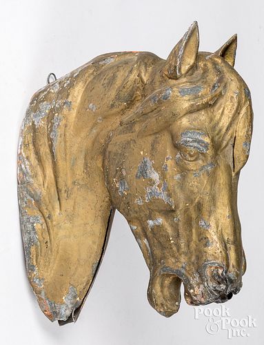 Painted zinc horsehead trade sign, 19th c.