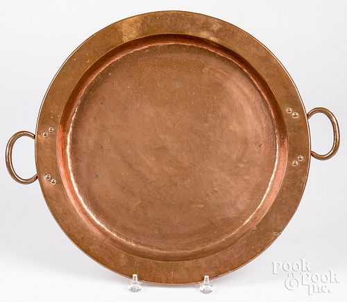 Gustav Stickley hammered copper serving tray