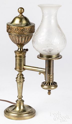 Johnston Brookes & Co., London brass Argand lamp