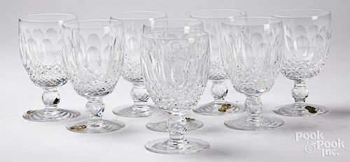 Set of eight Waterford crystal glasses