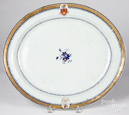 Chinese export armorial platter, 19th c.