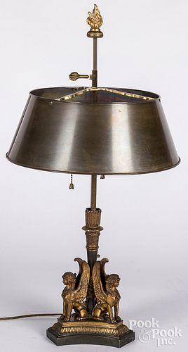 French gilt bronze table lamp, early 20th c.