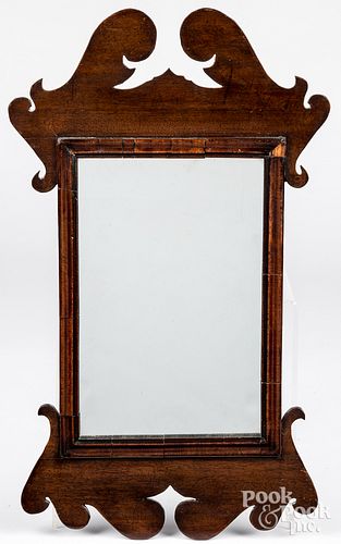 Chippendale walnut looking glass, ca. 1800